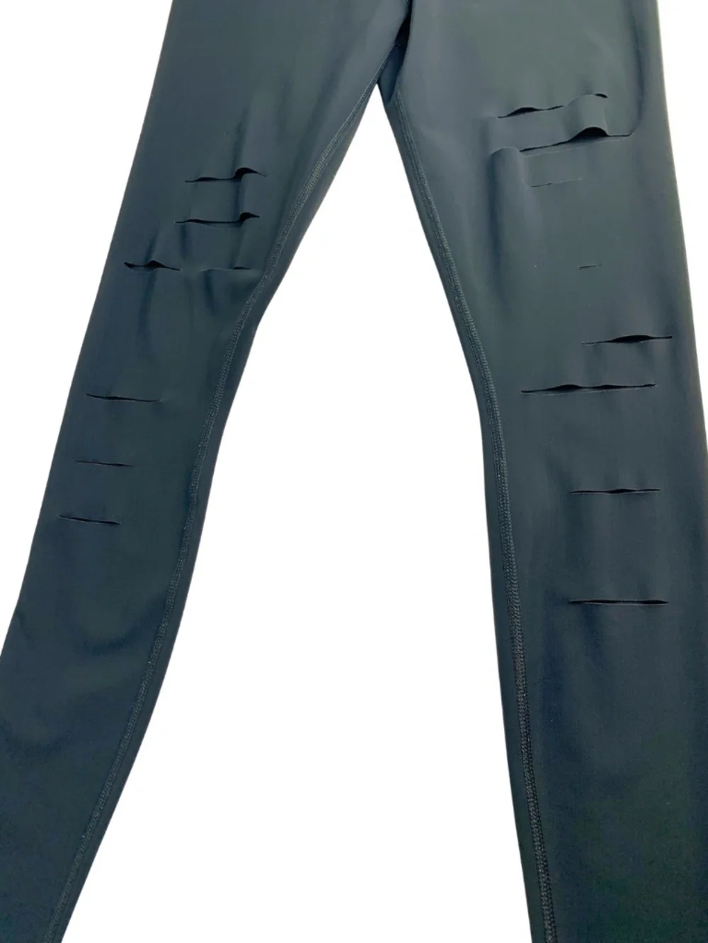 ALO Yoga Warrior Ripped High-Waist Gray Leggings Women XS Activewear Athleisure